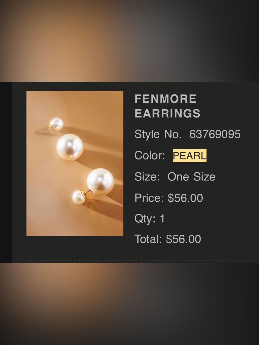 Fenmore Pearl Double-Sided Stud Earrings - Pearl